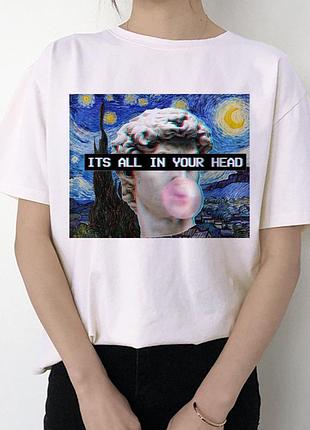 Футболка унисекс «michelangelo statue bubble gum tee»