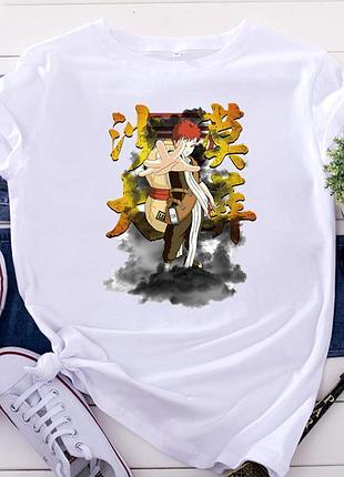 Футболка аниме наруто - гаара unisex белый