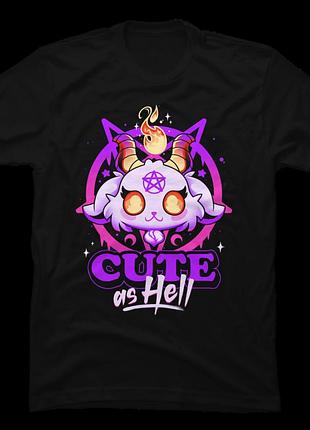 Футболка cute as hell - pink evil demon goat