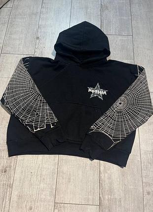 Редкое худи с паутиной оверсайз pythia stussy y2k