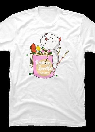 Футболка cat ramen noodles unisex