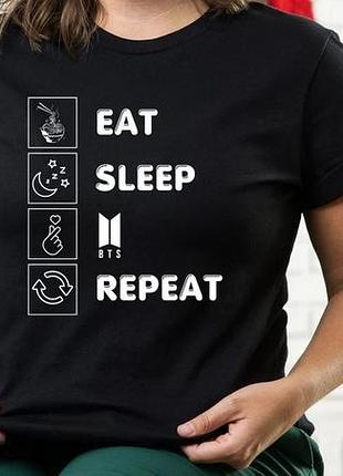 Футболка eat sleep bts unisex
