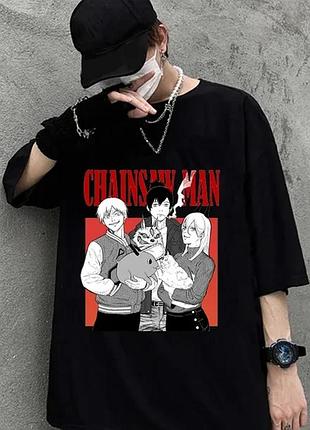Футболка аниме «chainsaw man» unisex