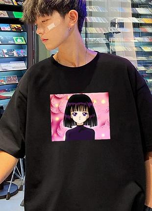 Подборка футболок «ретро, японское аниме, vaporwave» unisex 5, черная