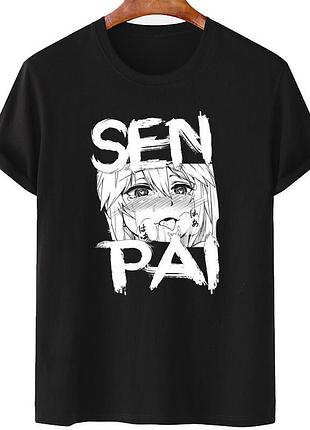 Футболка аниме ahegao senpai unisex