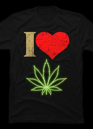 Футболка i heart weed unisex