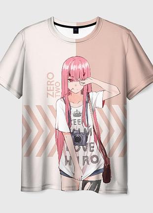 Футболка 3d darling in the franxx - zero two