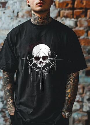 Футболка gothic skull chain unisex