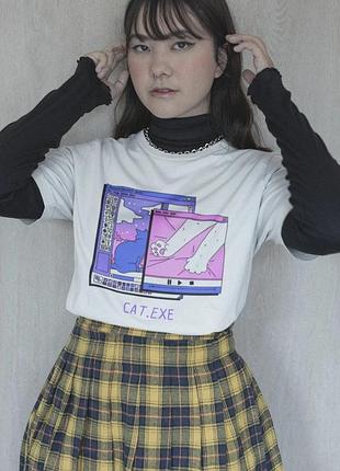 Футболка с рисунком кота kawaii