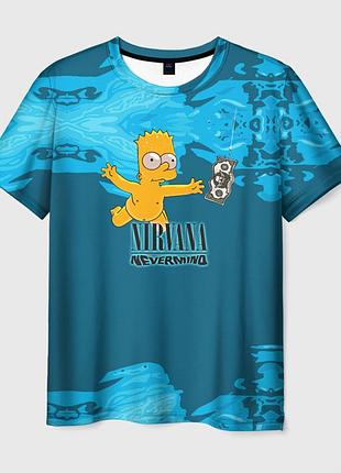 Футболка 3d «nirvana & simpson» unisex