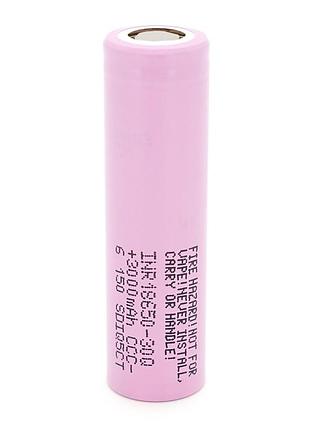 Акумулятор 18650 li-ion samsung inr18650-30q, 3000mah, 30a, 4.2 / 3.6 / 2.5v, pink, 2 шт в упаковці, ціна за 1 шт