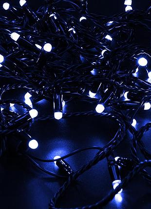 Гірлянда 160led (діод) blue, 20 метрів, вилка, що підлягає, чорна ізоляція