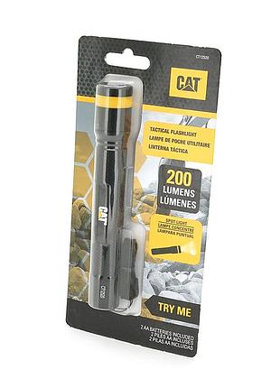 Ліхтарик ручний cat ct12520, 300lm, 1 режим, корпус-алюміній, водостійкий, ударостійкий, живлення 2+аа, blister