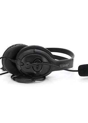 Наушники ведущие jedel gh-115, с микрофоном и регулировкой громкости, black, box