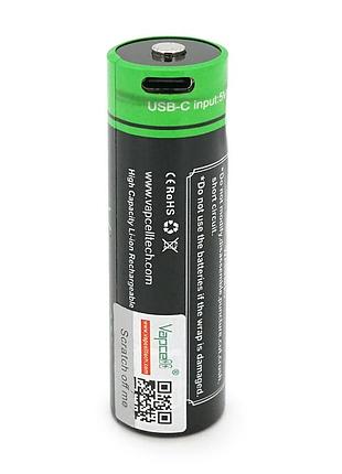 Аккумулятор 21700 li-ion vapcell p2160a, 6000mah, 12.5a, 3.6v (2.5-4.2v), usb type-c, 2 шт в упаковке, цена за 1 шт