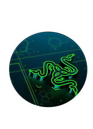 Коврик 220*220 мм тканевый razer 10 с боковой прошивкой (круглый), толщина 3 мм, цвет black/green, пакет