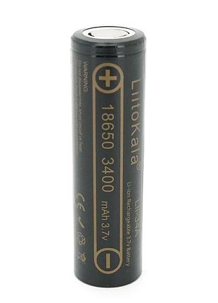 Аккумулятор 18650 li-ion liitokala lii-34a, 3400mah (3250-3350mah), 3.7v (2.75-4.2v), black,, 2 шт в упаковке, цена за 1 шт