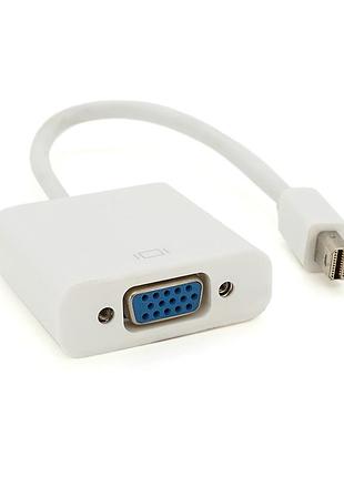 Конвертер mini display port (тато) на vga (мама) 30cm, white, 4k / 2k, пакет