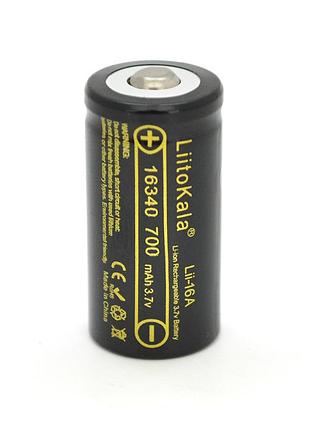 Акумулятор 16340/cr123 li-ion liitokala lii-16a, 700mah, 3.7v (2.5-4.2v), black