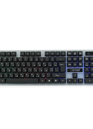 Клавиатура usb xstrike xs-1080, длина кабеля 135см, rgb подсветки, eng/укр/рус, 445х145х35 мм, black/white, 104к, q20