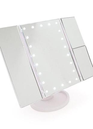 Дзеркало для макіяжу з led підсвічуванням magic makeup mirror, white
