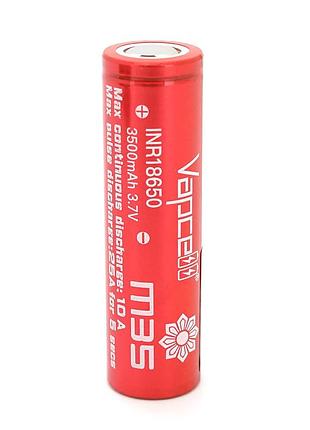 Акумулятор 18650 li-ion vapcell inr18650 m35, 3500mah, 10a, 4.2/3.6/2.5v