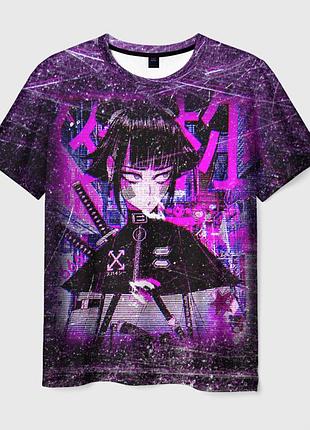 Футболка 3d з принтом «cyberpunk samurai anime»