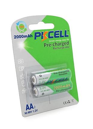 Акумулятор pkcell 1.2v aa 2000mah nimh already charged, 2 штуки у блістері ціна за блістер, q25