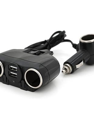 Азу розгалужувач olesson 1630, 12v-3*12v+2*usb, black, blister
