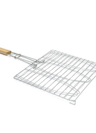 Решетка-гриль для рыбы, двойная, 28х28 cm, нержавеющая сталь