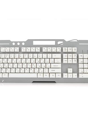 Клавиатура с подсветкой usb jedel k503, длина кабеля 170см, (eng/рус), (483х188х35 мм) white, 104к, q20