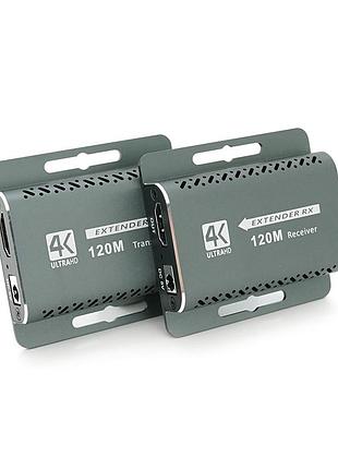 Одноканальный активный удлинитель hdmi сигнала кабелем utp. дальность передачи: до 120 метров, cat5e/cat6e поддержка 4k30hz