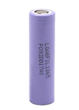 Акумулятор 18650 li-ion lg inr18650 f1l, 3350mah, 4.875a, 4.2/3.7/2.5v ціна за штуку, purple, 2 шт в упаковці, ціна за 1 шт