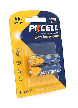 Батарейка сольова pkcell 1.5v aa/r6, 2 штуки у блістері ціна за блістер, q12
