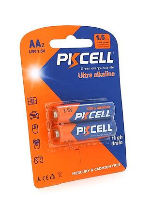 Батарейка лужна pkcell 1.5v aa/lr6, 2 штуки у блістері ціна за блістер, q12