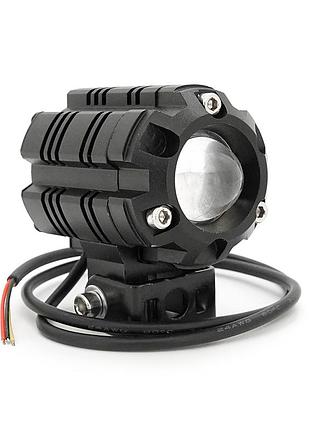 Светодиодная фара для мотоцикла 12w, ближний свет желтый + дальний свет белый, 12-24v, 3800lm, ip67, 90x60x76mm