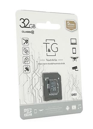 Карта памяти t&g microsdhc class 10 uhs-i, с адаптером, 32gb, blister