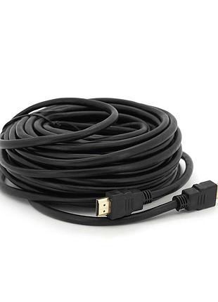 Кабель merlion hdmi-hdmi high speed 15m, v1.4, od-7.5mm, круглый black, коннектор black, (пакет) q32