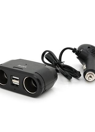 Азу розгалужувач olesson 1675, 12v-2*12v+2*usb, black, blister
