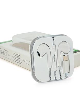 Универсальные наушники-вкладыши ikaku ksc-697 haoyun с микрофоном (type-c), white, box
