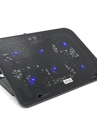 Підставка під ноутбук icecoorel a9, 10-15.6", 6*60мм 2500±10% rpm, корпус пластик+алюміній, 2xusb 2.0, 353x255x32mm, black, box,