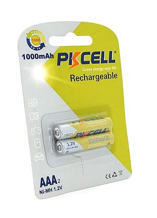 Акумулятор pkcell 1.2v aaa 1000mah nimh rechargeable battery, 2 штуки у блістері ціна за блістер, q12/144