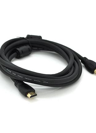 Кабель ritar pl-hd347 hdmi-hdmi 19+1, ultra hd 4kx2k, 2160p, 1.5m, v2,0, od-6.0mm, с фильтром, круглый black, коннектор gold,