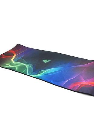 Коврик 400*900 тканевый razer smoke с боковой прошивкой, толщина 3 мм, mix color, oem