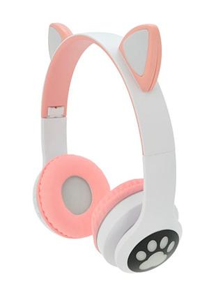 Беспроводные наушники bluetooth cat ear yr-28 led, pink