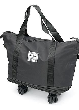 Дорожная сумка-трансформер, 55х22х80cm, 56-75 л., колесики, black, 1,1 кг