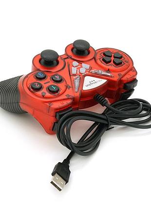 Геймпад brazzers br-8600 ведущий для пк, usb 2.0, double shock, red, blister