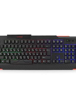 Клавиатура usb xstrike xs-1022, длина кабеля 150см, rgb подсветки, eng/укр/рус, 460х175х35 мм, black, 105к, q20