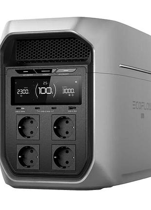 Портативна зарядна станція ecoflow delta 3 max plus (lifepo4 2048 вт·год), 4000 циклів, потужність 3000 вт (пікова 6000 вт), mppt