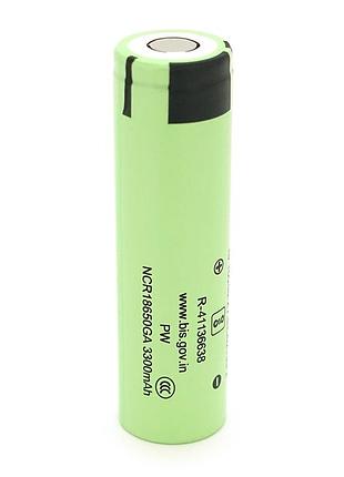 Акумулятор 18650 li-ion panasonic ncr18650ga, 3300mah, 10a, 4.2/3.6/2.5v, green